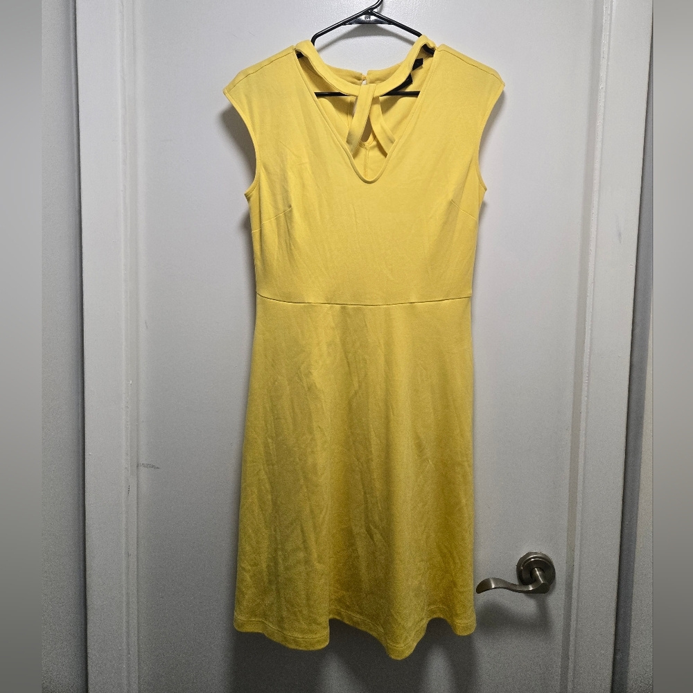 New York & Company Yellow Mini Dress
